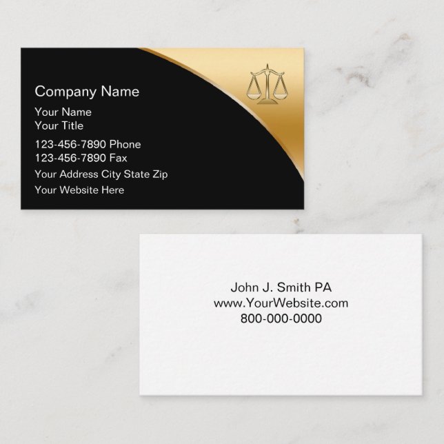 Attorney Business Cards Fixed (Front/Back)