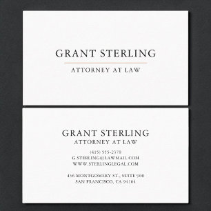 Attorney Copper White Minimalist Professional Business Card