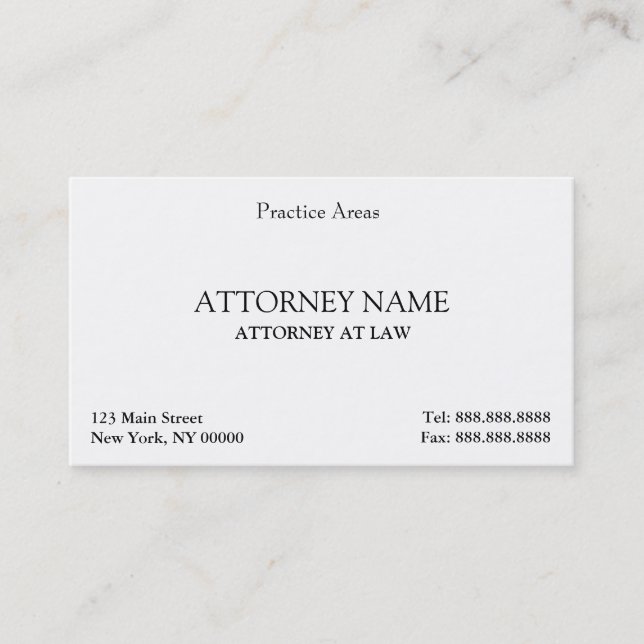 Attorney Elegant Clean Business Card (Front)