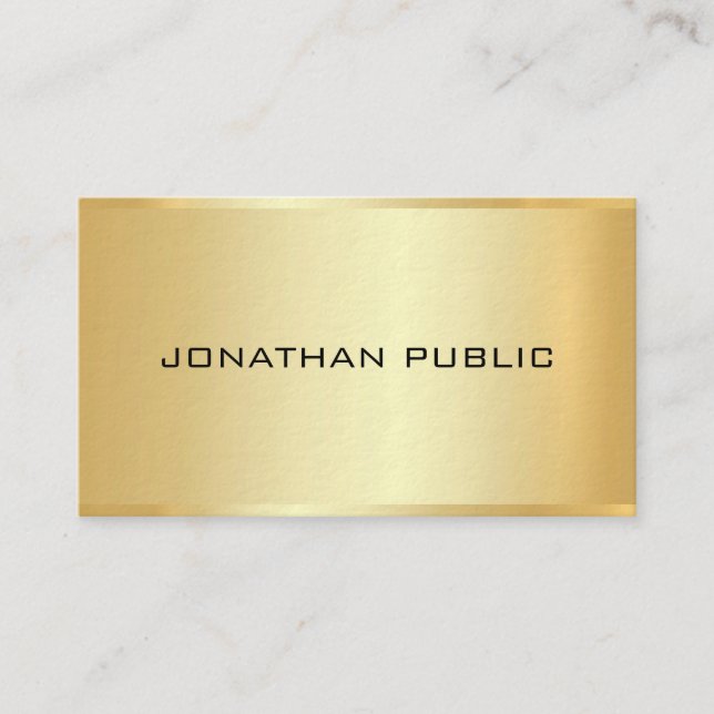 Attorney Elegant Professional Faux Gold Template Business Card (Front)
