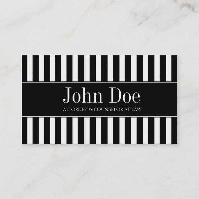 Attorney Full Bars B/W Business Card (Front)