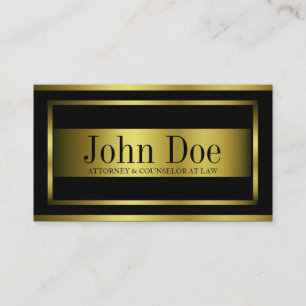 Attorney Gold Metal Metallic Border Business Card