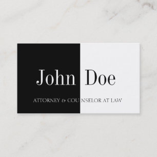 Attorney Half/Half B/W Business Card