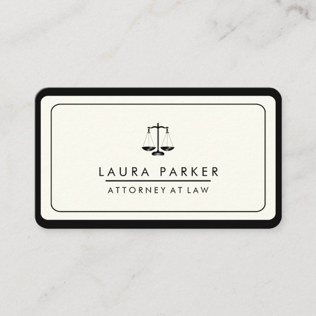 Attorney Law Lawyer Black Scale Professional Business Card (Front)