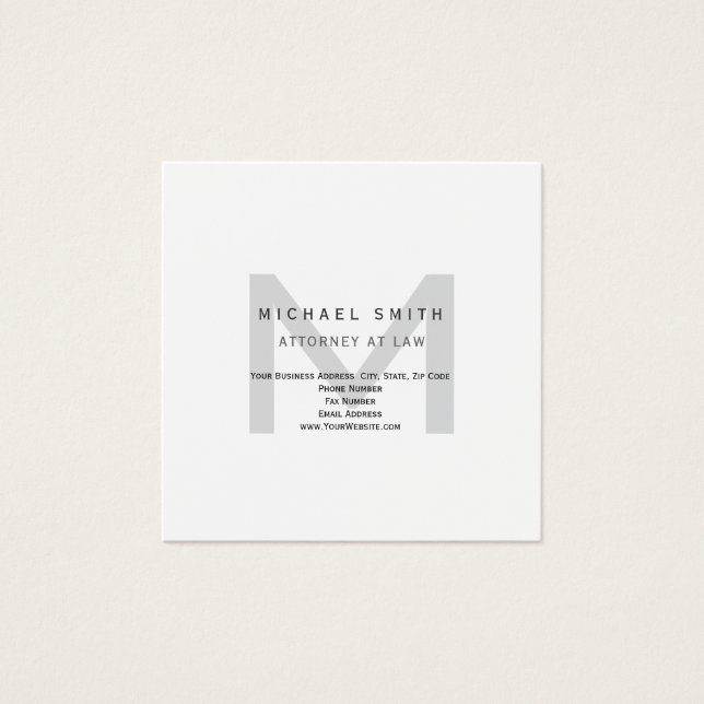 Attorney Law Modern Minimalist Plain Profile Card (Front)