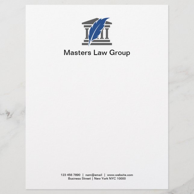 Attorney Law Office Business Stationary Template Custom Letterhead (Front)