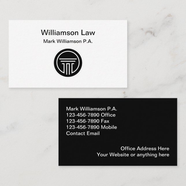 Attorney Law Office Logo Business Cards (Front/Back)