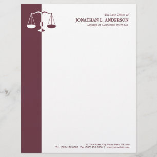 Attorney / Lawyer - Burgundy letterhead