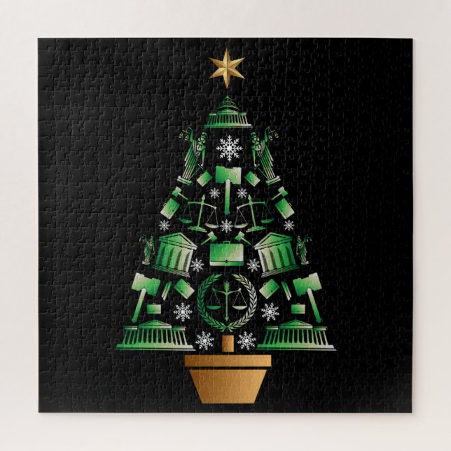 Attorney Lawyer Christmas Tree Jigsaw Puzzle (Vertical)