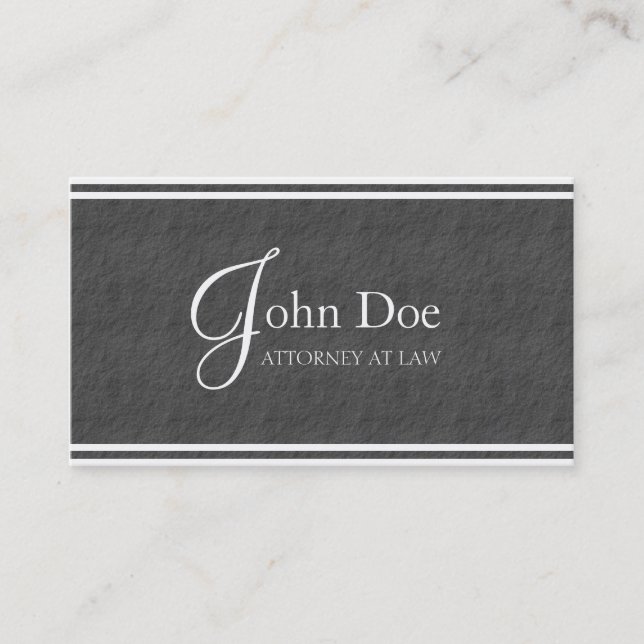 Attorney Lawyer Elegant Grey Slate White Stripes Business Card (Front)