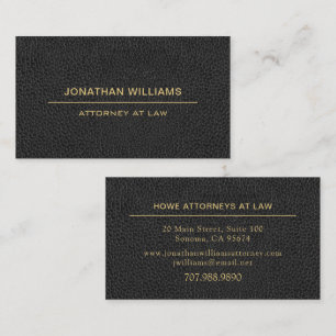 Attorney Lawyer Faux Leather Gold Black Business Card