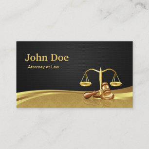 Attorney Lawyer Justice Elegant Black Gold Damask Business Card