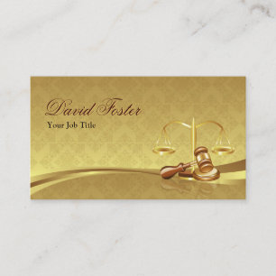 Attorney Lawyer Justice - Elegant Damask Gold Leaf Business Card