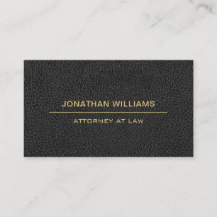 Attorney Lawyer Law Faux Leather Gold Black Business Card