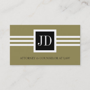 Attorney Lawyer Law Firm Monogram Gold Black Business Card