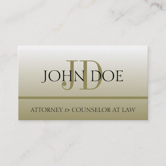 Attorney Lawyer Law Firm Office Monogram Gold Fade Business Card (Front)