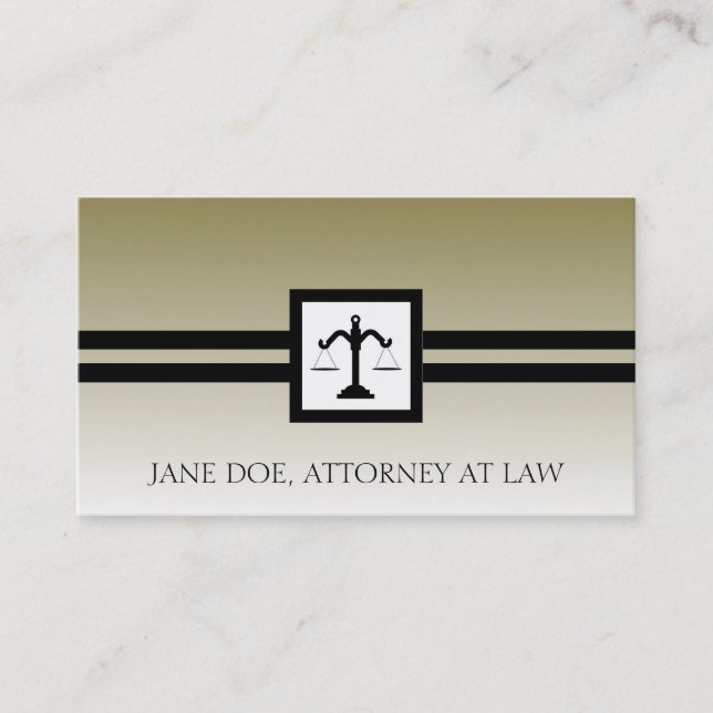 Attorney Lawyer Law Firm Office Scale Gold Fade Business Card (Front)