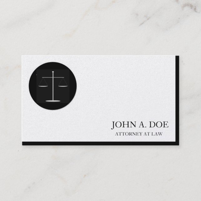 Attorney Lawyer Law Firm Platinum Paper Business Card (Front)
