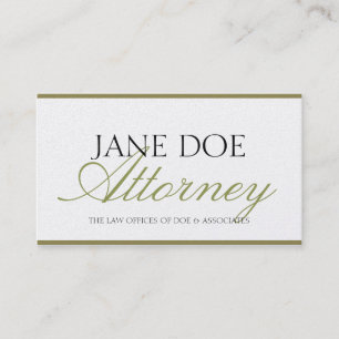 Attorney Lawyer Law Firm Script Gold Paper Business Card
