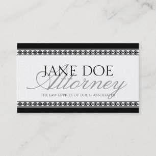 Attorney Lawyer Law Firm Silver Script Black Gold Business Card