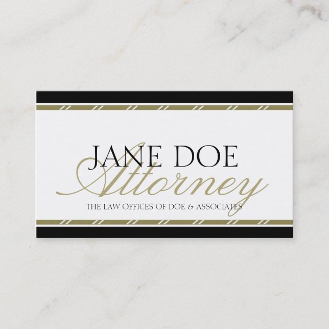 Attorney Lawyer Legal Counsellor Law Firm Gold Business Card (Front)