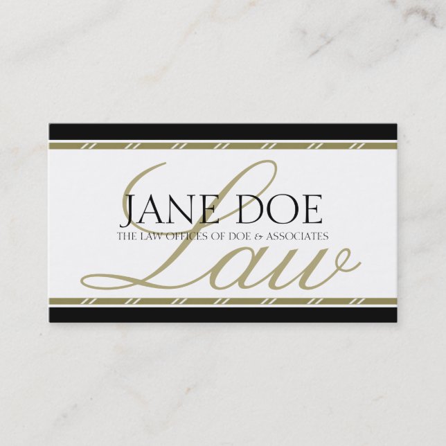 Attorney Lawyer Legal Counsellor Law Firm Gold Business Card (Front)