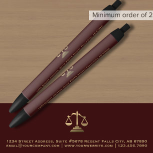 Attorney Lawyer Legal Promotional Black Ink Pen
