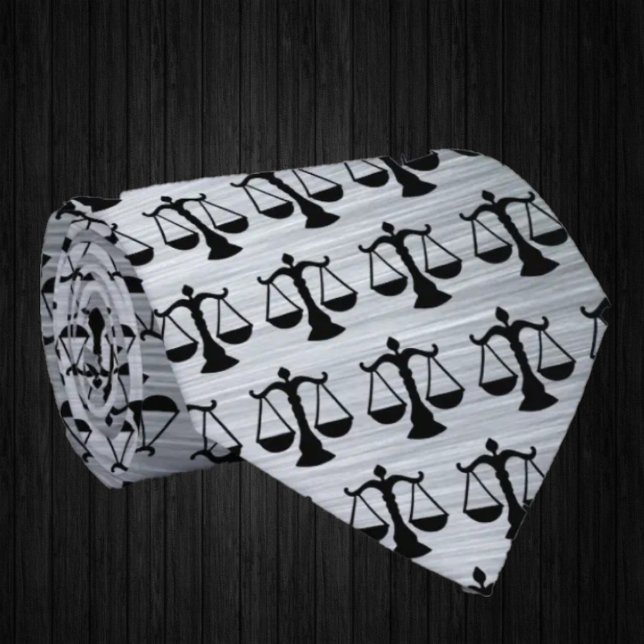 Attorney Lawyer Silver Scales of Justice Tie (Creator Uploaded)