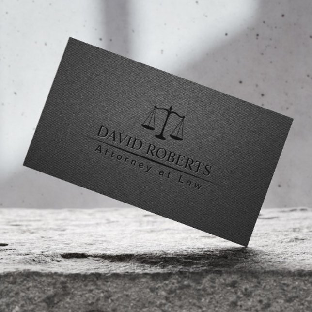 Attorney Lawyer Trendy Carbon Black Professional Business Card (Creator Uploaded)
