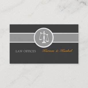 Attorney Legal Justice Scales Black White Grey Business Card
