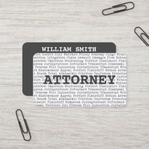 Attorney Legal Words Business Card