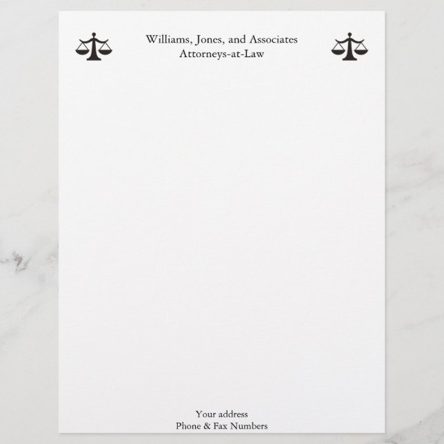 Attorney Letterhead (Front)