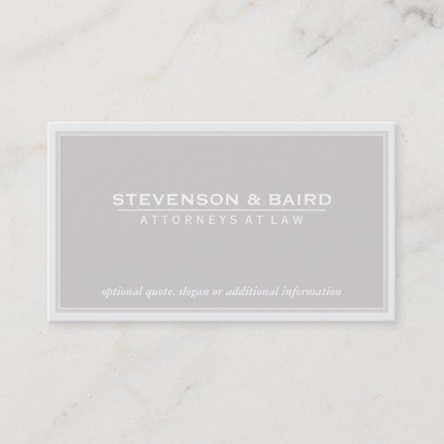 Attorney Light Grey Groupon Business Card (Front)