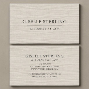 Attorney Linen Minimalist Professional Business Card
