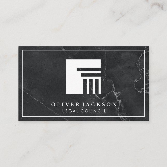 Attorney | Marble | Pillar Logo Business Card (Front)
