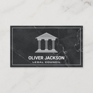 Attorney Marble Roman Pillar Building Logo Business Card