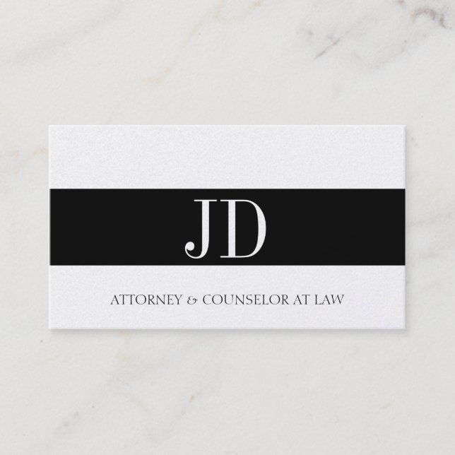 Attorney Monogram Platinum Bandit Business Card (Front)