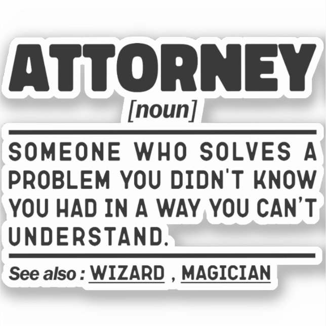 Attorney Noun Definition Professional Worker Cool (Front)