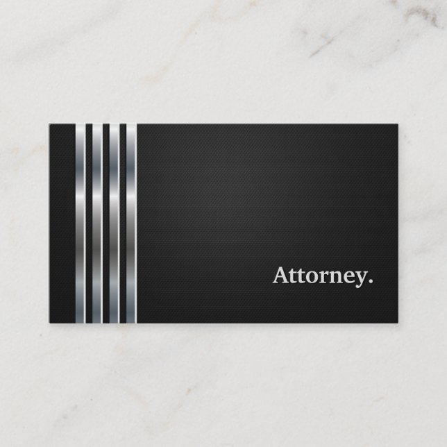 Attorney Professional Black Silver Business Card (Front)