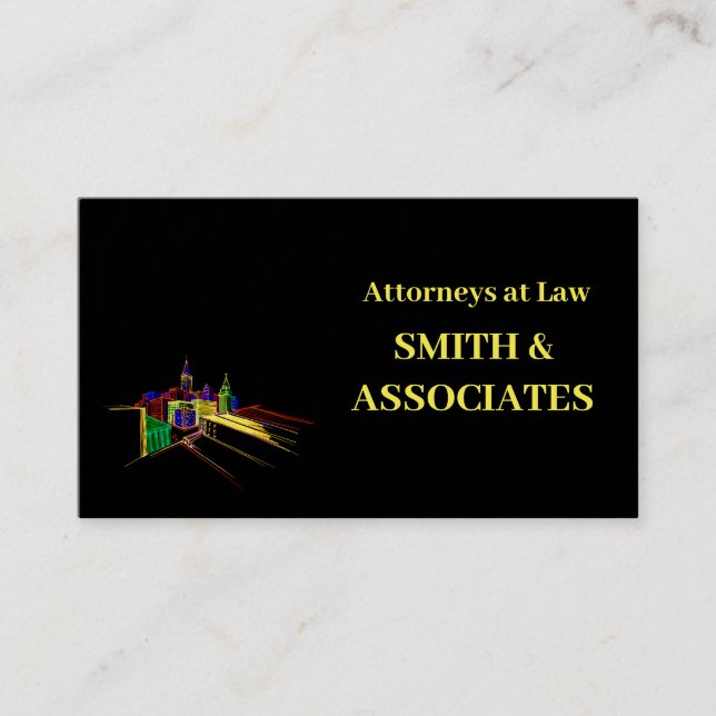 Attorney Professional Business Cards Black (Front)