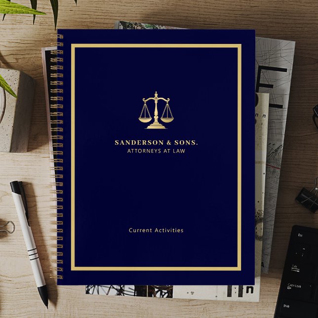 Attorney professional gold scales of justice navy notebook (Creator Uploaded)