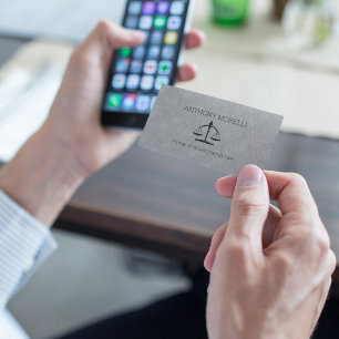 Attorney Professional Grey   Black Business Card