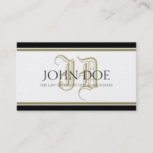 Attorney Roman Golden Monogram Business Card