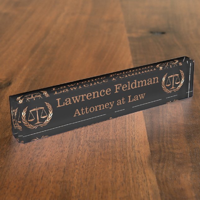 Attorney Scales of Justice Bronze Name Plate (Side)