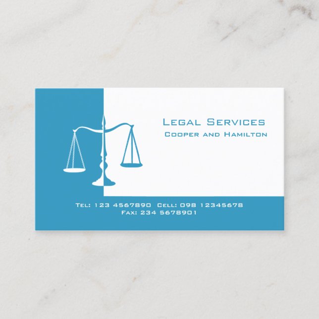 Attorney Scales of Justice Business Card (Front)