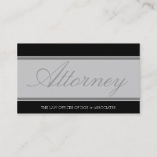 Attorney Silver Script/Banner Business Card