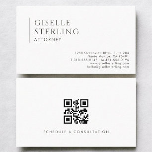 Attorney Simple Modern Professional QR Code Business Card