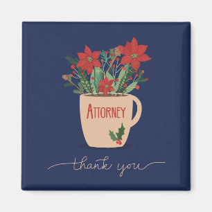 Attorney Thank You at Christmas Poinsettias Magnet