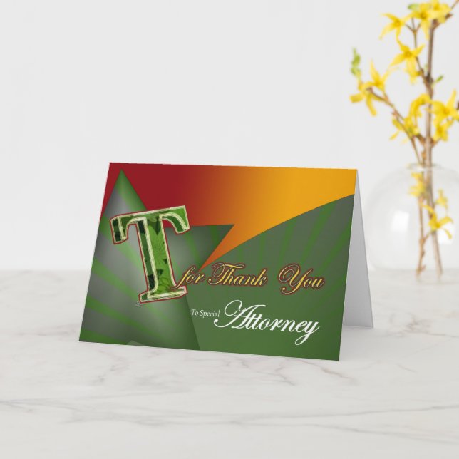 Attorney Thank you card Big T - Thank you card (Yellow Flower)