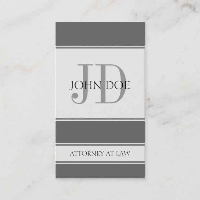 Attorney Vertical Grey Business Card (Front)